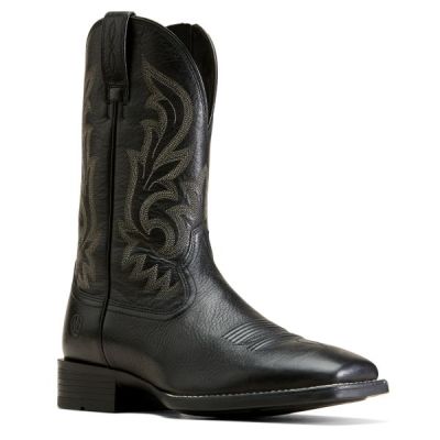 Ariat Black Deertan Slim Zip Ultra Men's Wide Square Toe Western Boots 10046852
