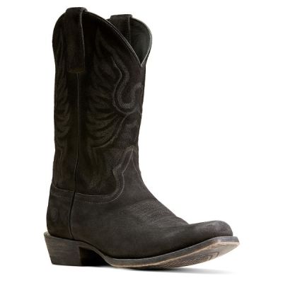 Ariat Distressed Black Suede Circuit High Stepper Square Toe Men's Western Boots 10046896