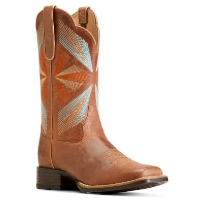 Ariat Maple Glaze Oak Grove Women's 11 inch Wide Square Toe Leather Western Boots 10047052