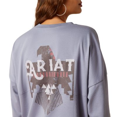 Ariat Folkstone Grey Thunderbird Women's Longsleeve T-Shirt 10047406