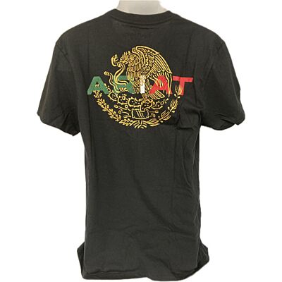 Ariat Black Mexico Flag Lockup Men's Short Sleeve Graphic T-Shirt 10051697
