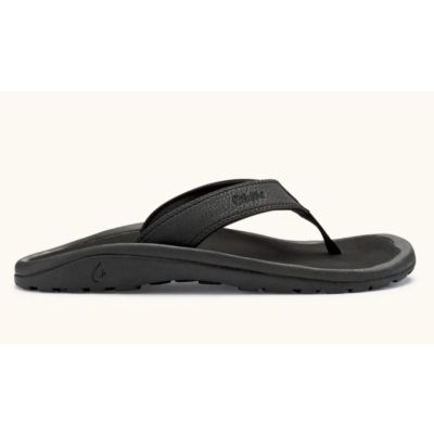 Olukai Black Ohana Mens Beach Sandals 10110-4040