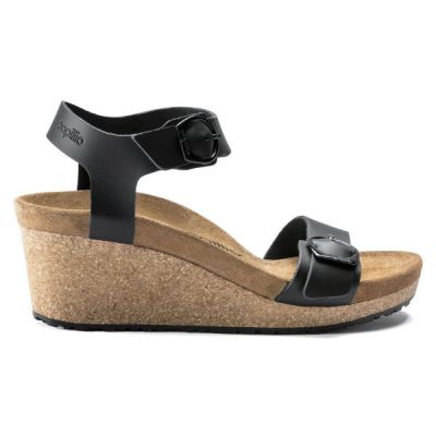 Birkenstock Black Soley Leather Womens Sandals 1018522