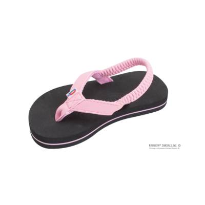Rainbow Pink Strap Grombow Soft Rubber Top Sole Children's Sandals 101ST-PINK-BLK