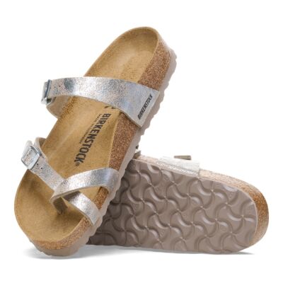 Birkenstock Washed Metallic Silver Mayari Synthetics Women's Sandals R1026992