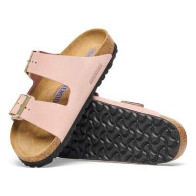 Birkenstock Soft Pink Arizona Soft Footbed Nubuck Leather Women's Sandals N1027651