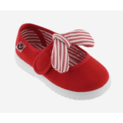 Victoria Ojala Rojo Red Strip Ribbon Mary Jane Kids Shoes 105110