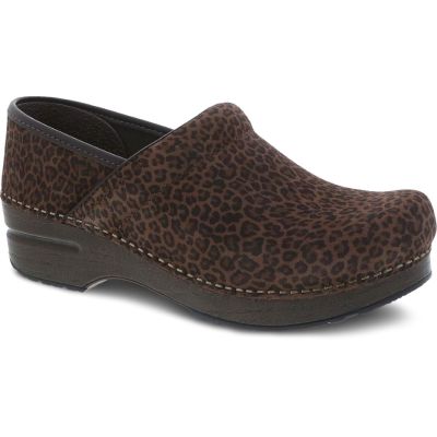 Dansko Professional Mini Leopard Suede Womens Clog Shoes 106-567878