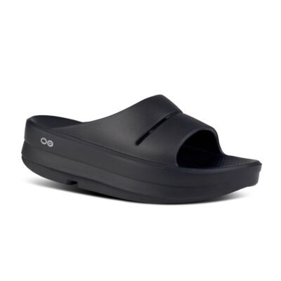 Oofos Black OOmeg OOahh Women's Slide Sandals 1110-BLACK