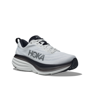 Hoka White/Black Bondi 8 Men's Athletic Shoes 1123202-WBLC