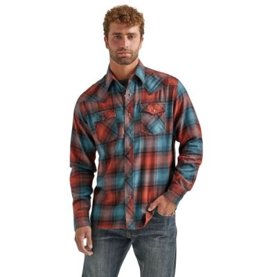 Wrangler Multi Color Plaid Retro Flannel Men's Longsleeve Snap Shirt 112337458