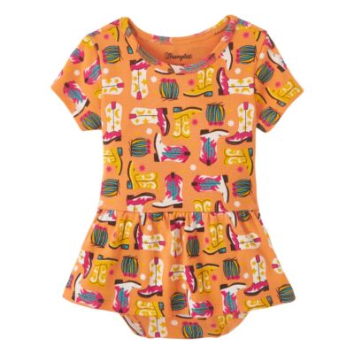 Wrangler Orange Boots Baby Girl Dress 112346598