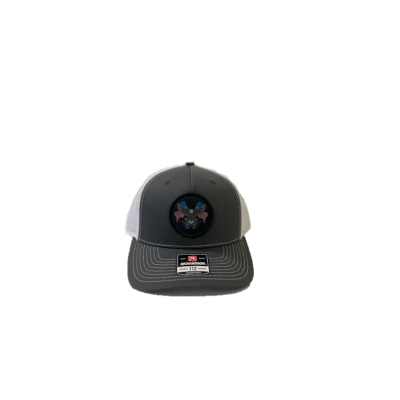 Richardson Charcoal and White 112 Original Trucker Hat with  AR Eagle Patch 112FP-CHW-AREAG