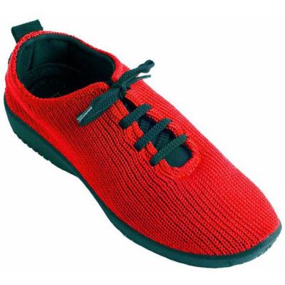 1151-LS-06 Red Stretch Knit Lace-Up Comfort Arcopedico Womens Shoes