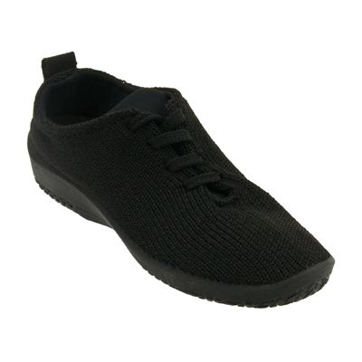 1151-LS-01 Black Stretch Knit Lace-Up Comfort Arcopedico Womens Shoes