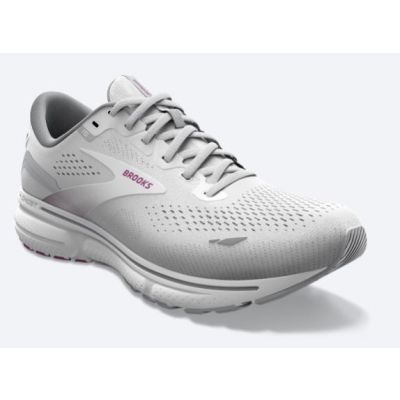Brooks White/Oyster/Viola Ghost 15 Womens Running Shoes 120380-195