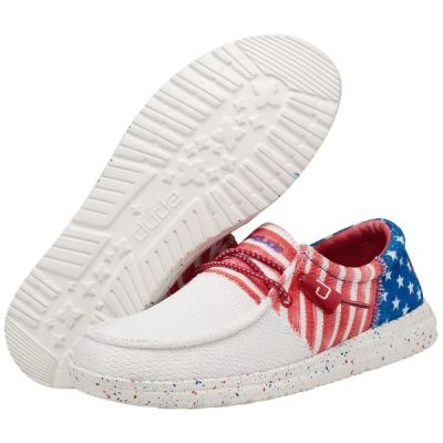 Hey Dude Red/White/Blue Wendy Sox Americana Tri Womens Casual Shoes 122342143