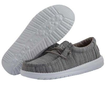 Hey Dude Linen Stone Wally Youth Boys Casual Shoes 130130704