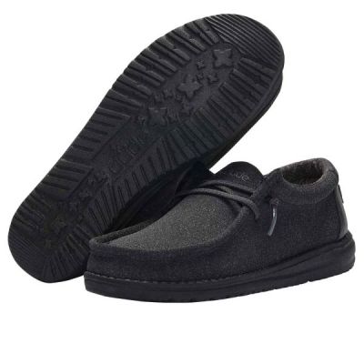 Hey Dude Black Wally Youth Casual Shoes 130134900