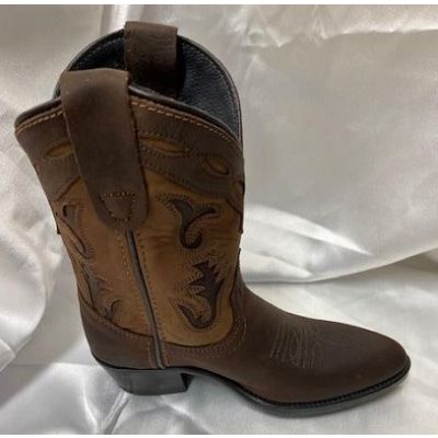 Pocono Kids Western Cowboy Boots Brown Shaft With Chestnut Foot 1642BRN