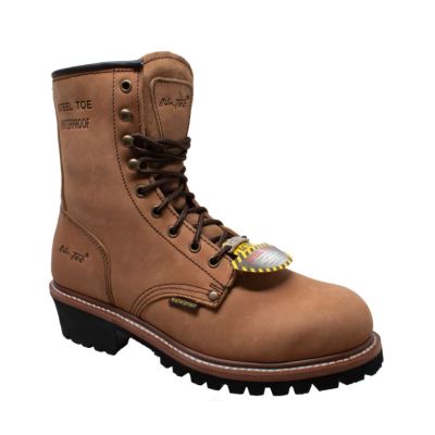 Ad Tec Brown Steel Toe Waterproof Men's Logger Work Boots 1740