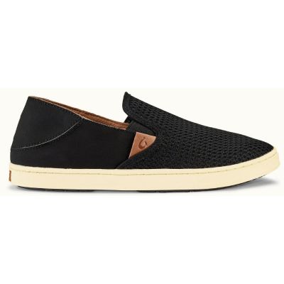 Olukai Pehuea Black Mesh Slip-On Comfort Womens Shoes 20271-4040