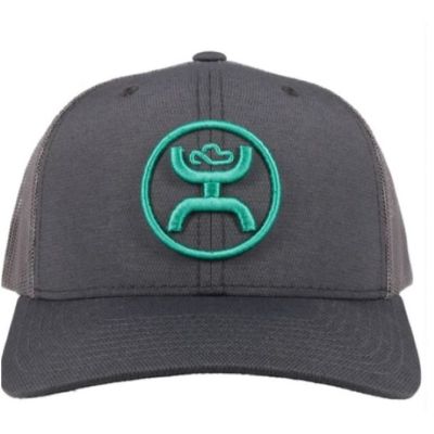 Hooey Grey and Turquoise O-Classic Mens Trucker Cap 2109T-GY