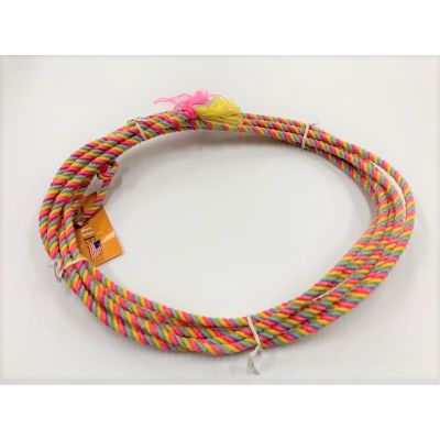 American Heritage Equine Hot Pink/Yellow/Sky Color Kids Ranch Rope 216-305