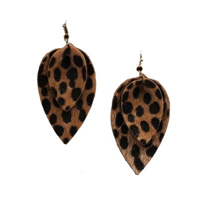 Blazin Roxx Double Leaf Leopard Earrings 30978