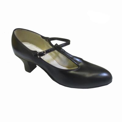 3551 Black Leather T-Strap Character/Tap Shoes **ONLINE PRICE ONLY