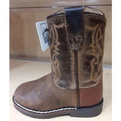 Smoky Mountain Autry Toddlers Brown Distress/Brown Crackle Leather Side Zipper Boot 3662T