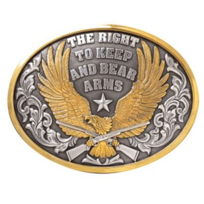 Nocona Oval Right to Keep and Bear Arms Mens Eagle Buckle 37117