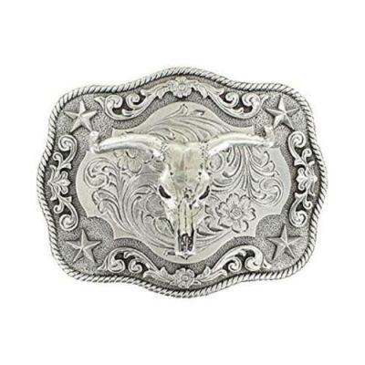 Nocoma Steer Skull Antique Silver Buckle 3798664