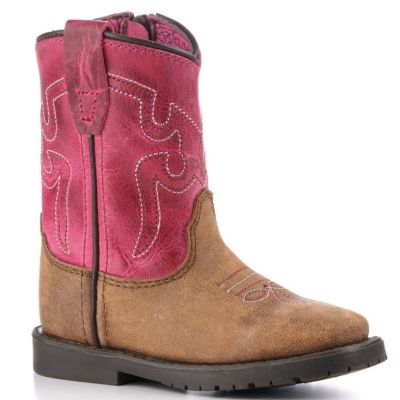 Smoky Mountain Brown/Pink Distress Autry Square Toe Toddler Boot 3920
