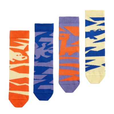 On Blueberry/Flame Kids' Sock 4-Pack (Ages 4-8) 398.01695