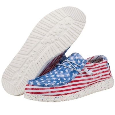 Hey Dude Red/White/Blue Wally Stars and Stripes Men's Casual Shoes 40001-9C8