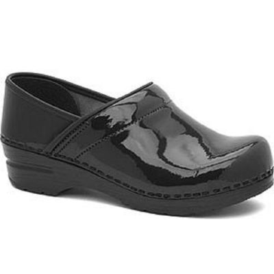 Professional Patent Leather Closed-Back Comfort Clog Womens Shoes