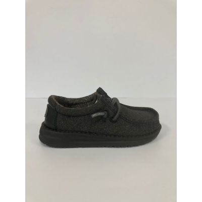 Hey Dude Basic Black Wally Toddler Casual Shoes 40655-001