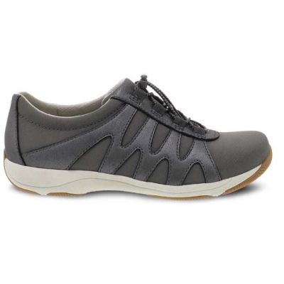 Dansko Charcoal Metallic Suede Harlie Womens Comfort Shoes 4851-970397