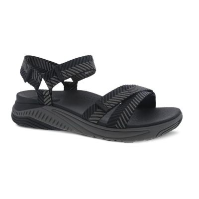 Dansko Black Herringbone Webbing Racquel Womens Casual Sandals 4915-360200