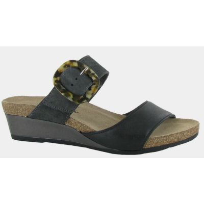 Naot Black Leather/Oily Midnight Suede Kingdom Womens Wedge Sandals 5054