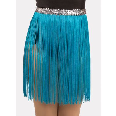 536S 12 IN Fringe Skirt with Siilver sequin band -Child Sizes