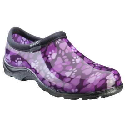 Sloggers Paw Print Purple Waterproof Rain Slip-On Comfort Womens Shoes 5114QP