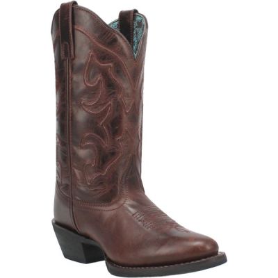 Laredo Cognac Shelley R Medium Round  Women's 12 inch Western Boots 51192