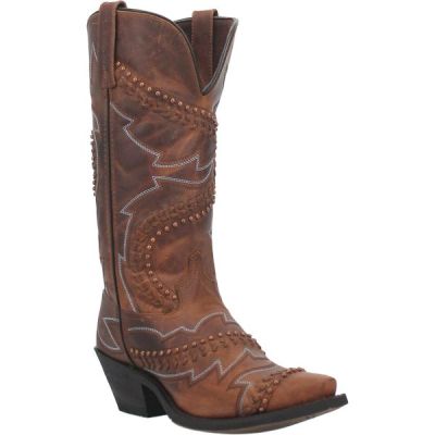 Laredo Tan Twistz Women's 12 inch Snip Toe Western Boots 52390