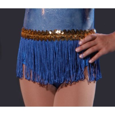 535G 6 inch FRINGE SKIRT WITH GOLD SEQUINS- Child Sizes