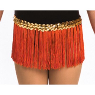 535S 6 inch FRINGE SKIRT WITH SILVER SEQUINS Child Sizes