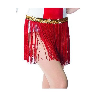536G 12 IN Fringe Skirt with Gold sequin band- Child Sizes