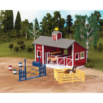 59197 Stablemates Red Stable Set with Two Horses