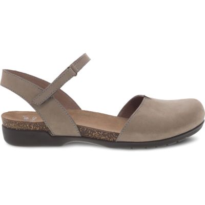 Dansko Taupe Rowan Milled Nubuck Womens Sandals 6025-165300